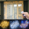 LED Curtain String Lights 16 Colors Changing  Powered Multi Color Twinkle Window Fairy Lights with Remote Control for Bedroom