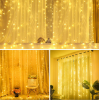 LED Curtain String Lights 16 Colors Changing  Powered Multi Color Twinkle Window Fairy Lights with Remote Control for Bedroom