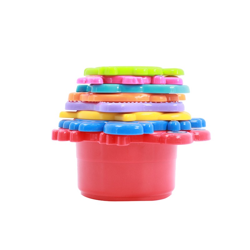 Huiye babies educational 8pcs cartoon animal style stacking cup game toys