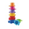 Huiye baby bath fun toy colorful plastic stack cup toy with 8pcs