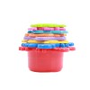 Huiye baby bath fun toy colorful plastic stack cup toy with 8pcs