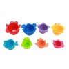 Huiye baby bath fun toy colorful plastic stack cup toy with 8pcs