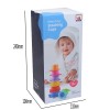 Huiye baby bath fun toy colorful plastic stack cup toy with 8pcs