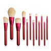 High Quality Red Handle Nylon Fluffy Makeup Brush Set No Logo