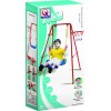 Huiye 2020 kids iron indoor toys 2 in 1 basket ball set swing toys