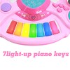 Huiye Piano Toy Keyboard Pink for Girls Plastic Electric Rainbow Music Instrument Toys Piano Keyboard With Microphone For Kids