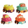 Huiye 2020 Funny Soft rubber car pull back cartoon toys car baby plastic educational car toys