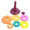 Huiye Educational baby colorful stacking rings toys cartoon plastic ring kids stacking rings toys