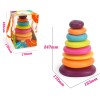 Huiye Educational baby colorful stacking rings toys cartoon plastic ring kids stacking rings toys