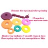Huiye Educational baby colorful stacking rings toys cartoon plastic ring kids stacking rings toys
