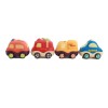 Huiye 4PCS Pull back car mini cartoon friction powered car for children