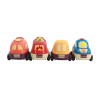 Huiye 4PCS Pull back car mini cartoon friction powered car for children