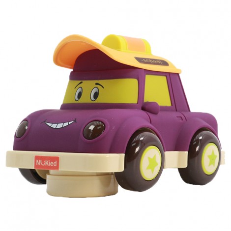 Huiye Plastic kids lovely electric cartoon car toys with lighting and music for kids