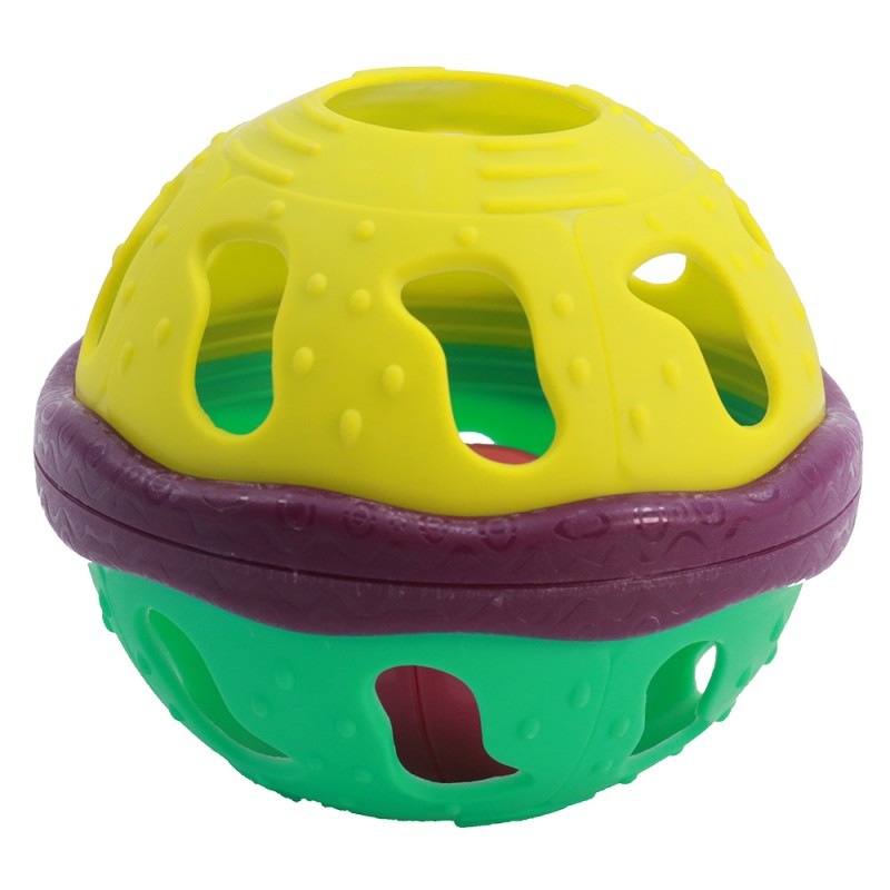 Huiye Baby Teether Toy  Rubber Rattle Ball Newborn Toys Bell Balls For Baby baby rattle ball