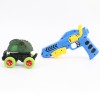 Huiye wholesale eject dinosaur car 360 degree rotation friction cars with plastic catapult gun toys