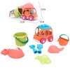 Huiye Kids summer outdoor plastic beach bucket toys sand play set beach bucket 7PCS