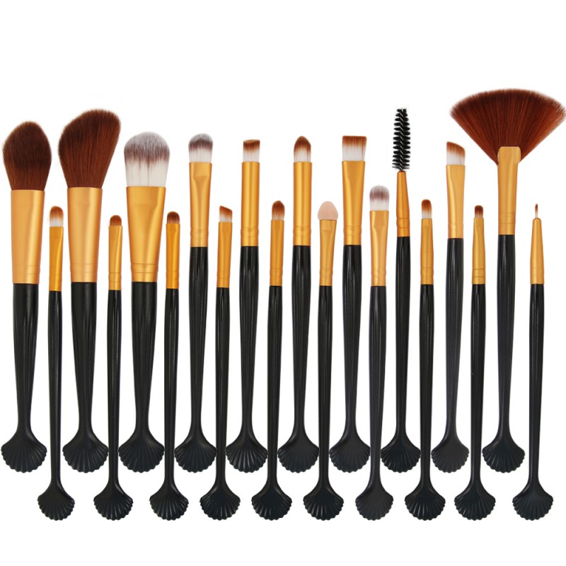 Wholesale 20pcs custom makeup brushes wood handle eyeshadow brush set