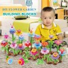 Huiye 2020 amazon hotsell kids stem educational toys 54pcs flower garden building set toys