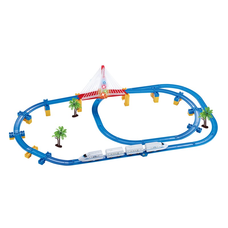 Huiye  2020 DIY Funny City Train Toys Electric Train Toys Set Train toys RC For Kids