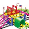 Huiye 2020 Education DIY Wholesale Railway Toys Electric Rail Car Cheap Slot Car Toys With 4 Cars