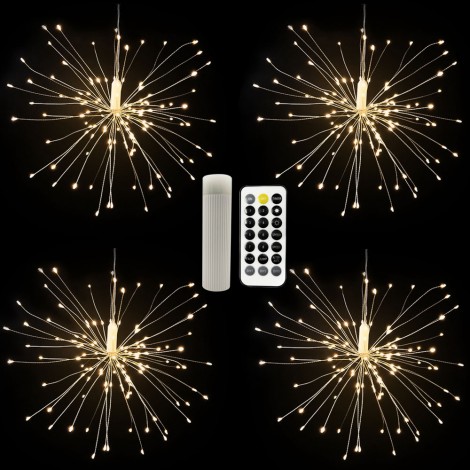 Festival Chargable 480 Led Outdoor Decoration Hanging Copper Wire Led Fireworks Starburst Fairy String Lights
