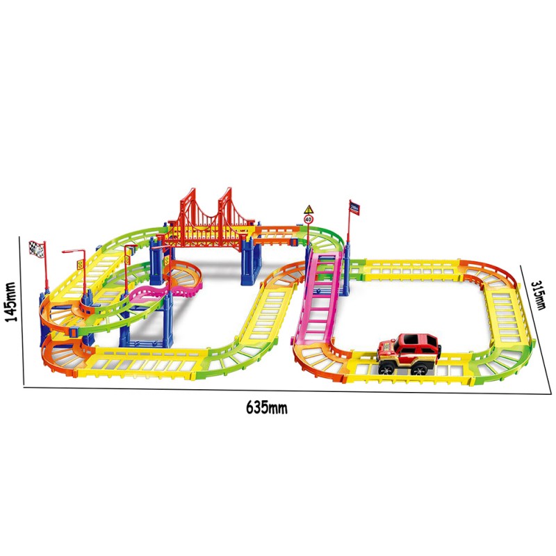 Huiye 2020  Best Selling Design Colorful DIY Track Toys Electric Rail Car For Kids With Car