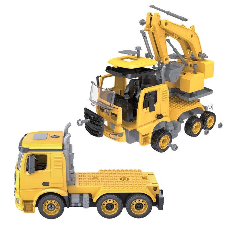 Huiye 2020 New Kids Funny Educational Construction DIY Assemble Toys Learning Games DIY Truck Assembly Toys