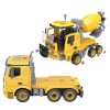 Huiye stem toys education construction car toy  for kids with music &amp; light diy assemble cement truck