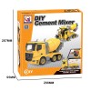 Huiye stem toys education construction car toy  for kids with music &amp; light diy assemble cement truck