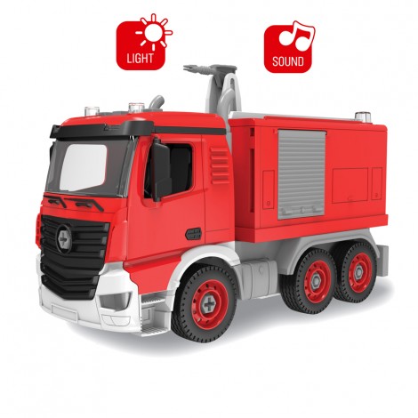 Huiye 2020 STEM Learning Toys DIY Assemble Fire Engine Truck Toys Assemble Toy Car With Music and Light