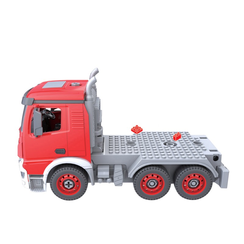 Huiye Blocks Education Ladder CarJuguetes Para Los Ninos Fire Truck Toy DIY Disassemble RC Fire Truck Toy