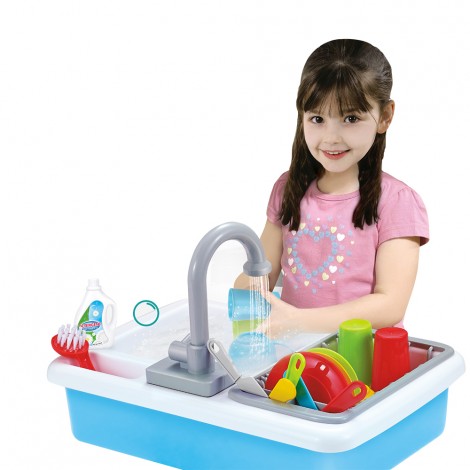 Huiye Kitchen Toys Dish Washing Sink Pretend Play Set Console Electric Wash Up With Running Water Dishwasher Role Play
