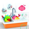 Huiye Kitchen Toys Dish Washing Sink Pretend Play Set Console Electric Wash Up With Running Water Dishwasher Role Play