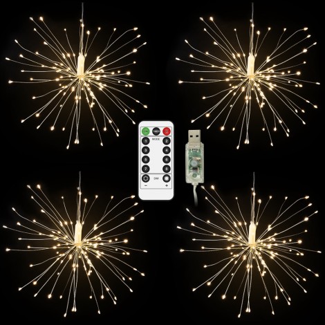 Wedding Decoration USB Power Hanging Starburst String Lighting With Remote Control Fairy Twinkle Lights