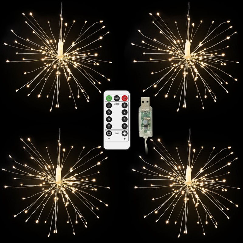 Wedding Decoration USB Power Hanging Starburst String Lighting With Remote Control Fairy Twinkle Lights