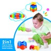 Huiye early learning toys for kids educational montessori rainbow stack up baby building toys blocks plastic stack toy
