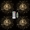 Outside Hanging Starburst Lighting USB Power Warm White Christmas Decorative String Light With Remote Control