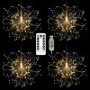 Outside Hanging Starburst Lighting USB Power Warm White Christmas Decorative String Light With Remote Control