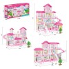 Huiye 2020 Doll House Pink Toys Plastic Material Fashion kids plastic play house girls toy DIY doll house play set