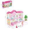 Huiye 2020 Doll House Toys Plastic Material Model villa house girl toy princess castle set DIY dollhouse kit
