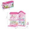 Huiye 2020 Pretend Play Toys Model villa Plastic Dream house girl toy princess house set DIY doll house kit toys for girls