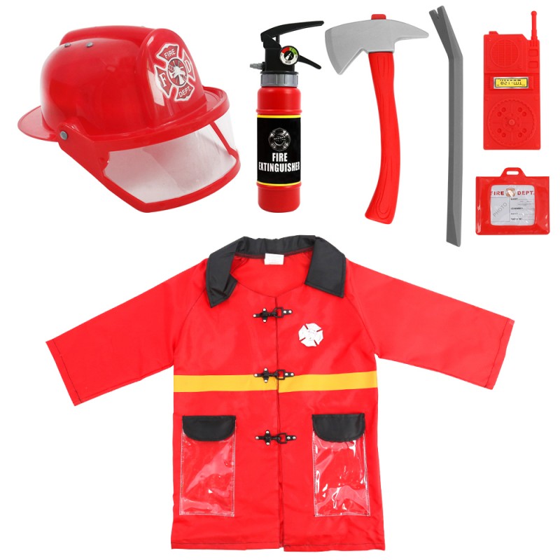 Huiye 7pcs kids firefighter costume Fire Fighter Suit Toys for kid Juguete jouet other toys