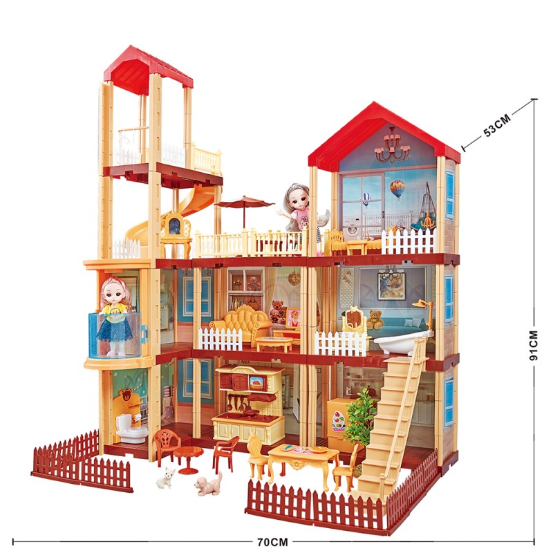 Huiye 2020 casa delle bambole Doll House  Gift Set doll house accessories and furniture kids doll house play set toys for girls