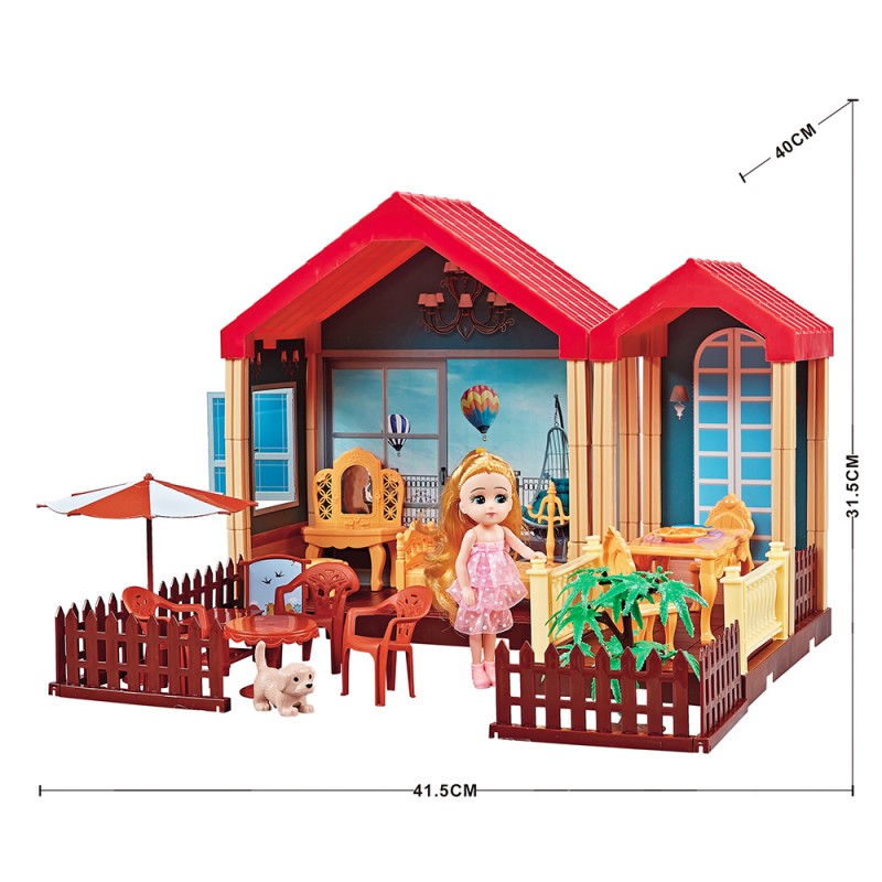 Huiye Casa de bonecas Luxurious Girls Plastic Doll House Toys New Design Kids Doll House Toys Baby Toy Dream House Girls Games
