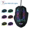2021 New Design Hot  6400DPI Computer Accessories Ergonomic Wired Gaming Mouse 7 rgb Colorful Laptop Gaming Mouse