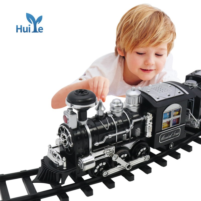Huiye toy train electric train toy rc slot toys intelligence voice rc smoke Electric railway set