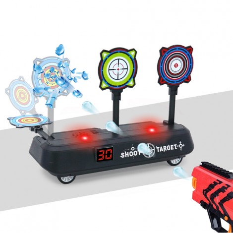 Kids Indoor Shooting Bullet Game Boys Electronic Running Scoring Moving Static Modes Auto Reset Digital Toy Gun Flying Target
