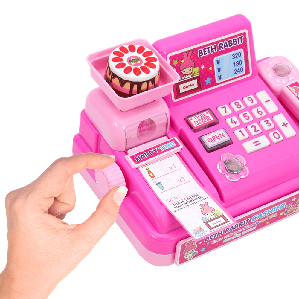 Huiye Role play home supermarket set toy cash register toy for kids cash register mainan roleplay for kids