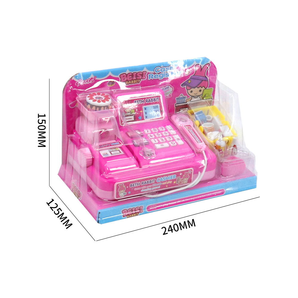 Huiye Role play home supermarket set toy cash register toy for kids cash register mainan roleplay for kids