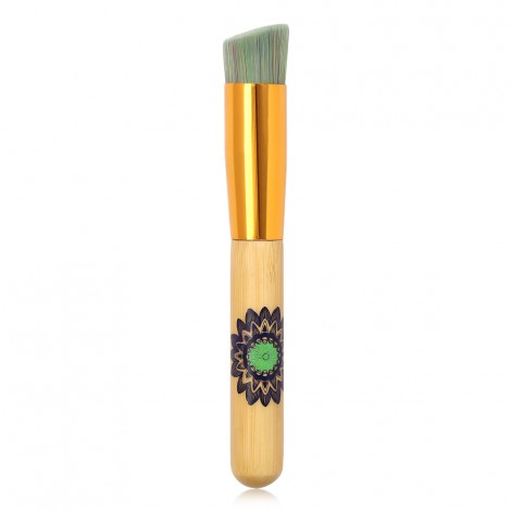 Maange wholesale single burlywood wooden handle foundation brush